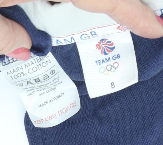 Womens UK Size 8 Team GB Blue Basic Polo