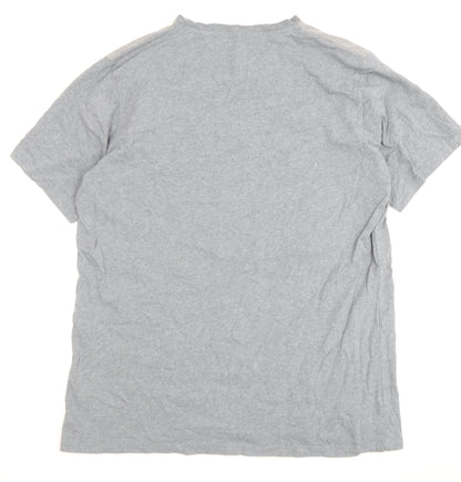 Blood Brother Men's Grey Cotton T-Shirt, Large, Crew Neck