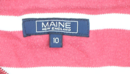 Maine New England Women's Pink Striped Pullover, Size 10