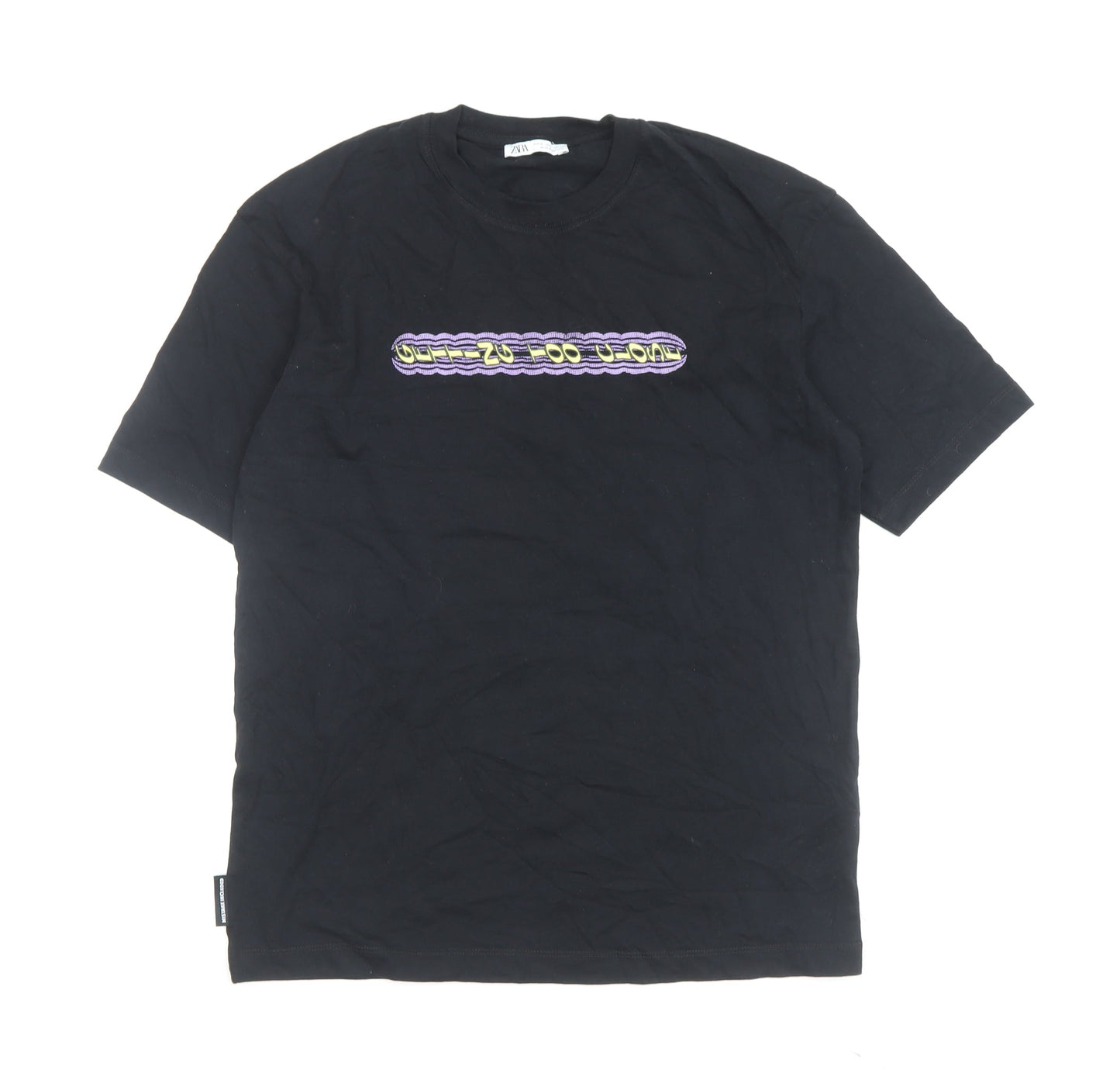 Mens UK Size S Zara Black  T-Shirt