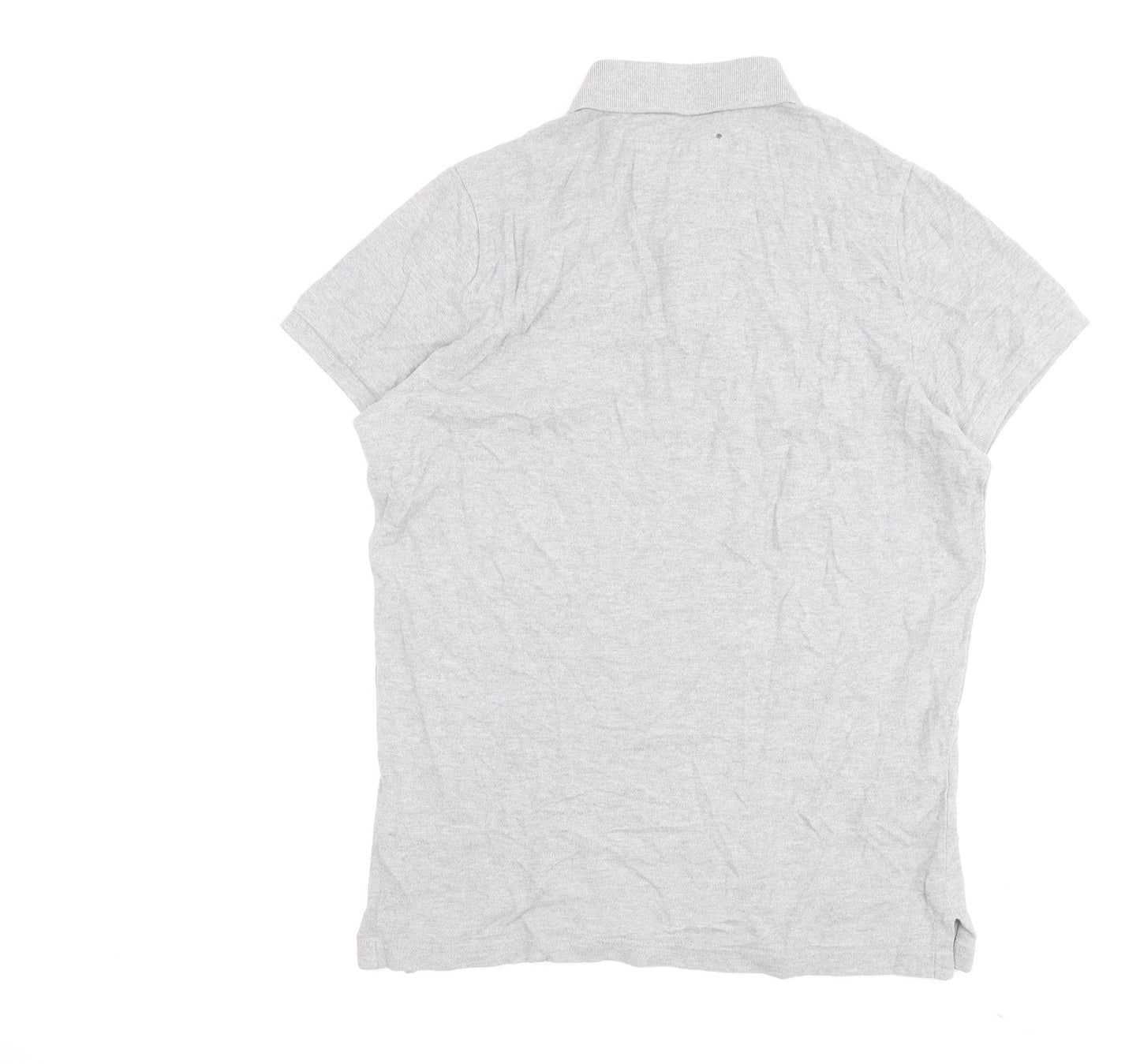 Hollister Men's Grey Large Polo Shirt, Short Sleeve