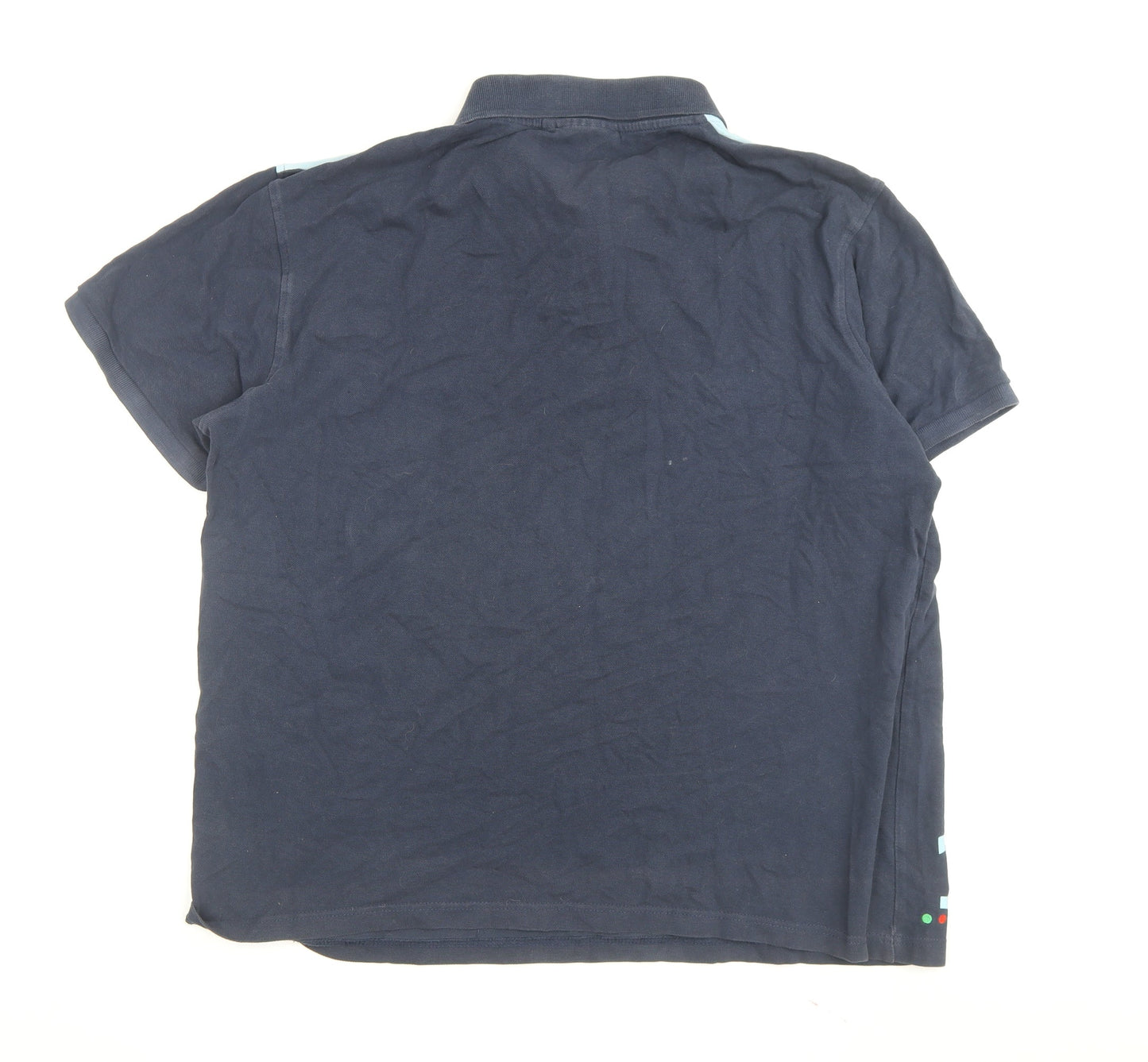 Kickers Mens Blue 2XL Polo Shirt Colourblock