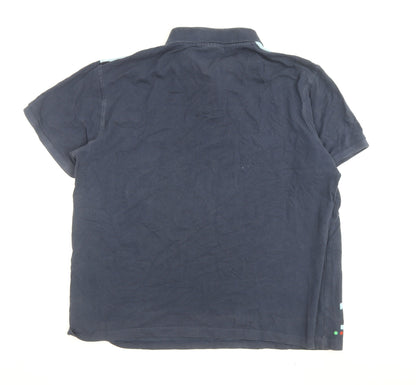 Kickers Mens Blue 2XL Polo Shirt Colourblock