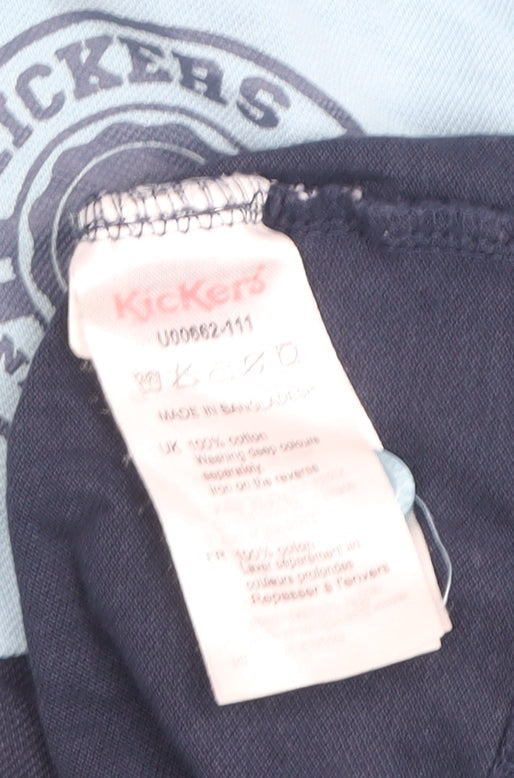 Kickers Mens Blue 2XL Polo Shirt Colourblock