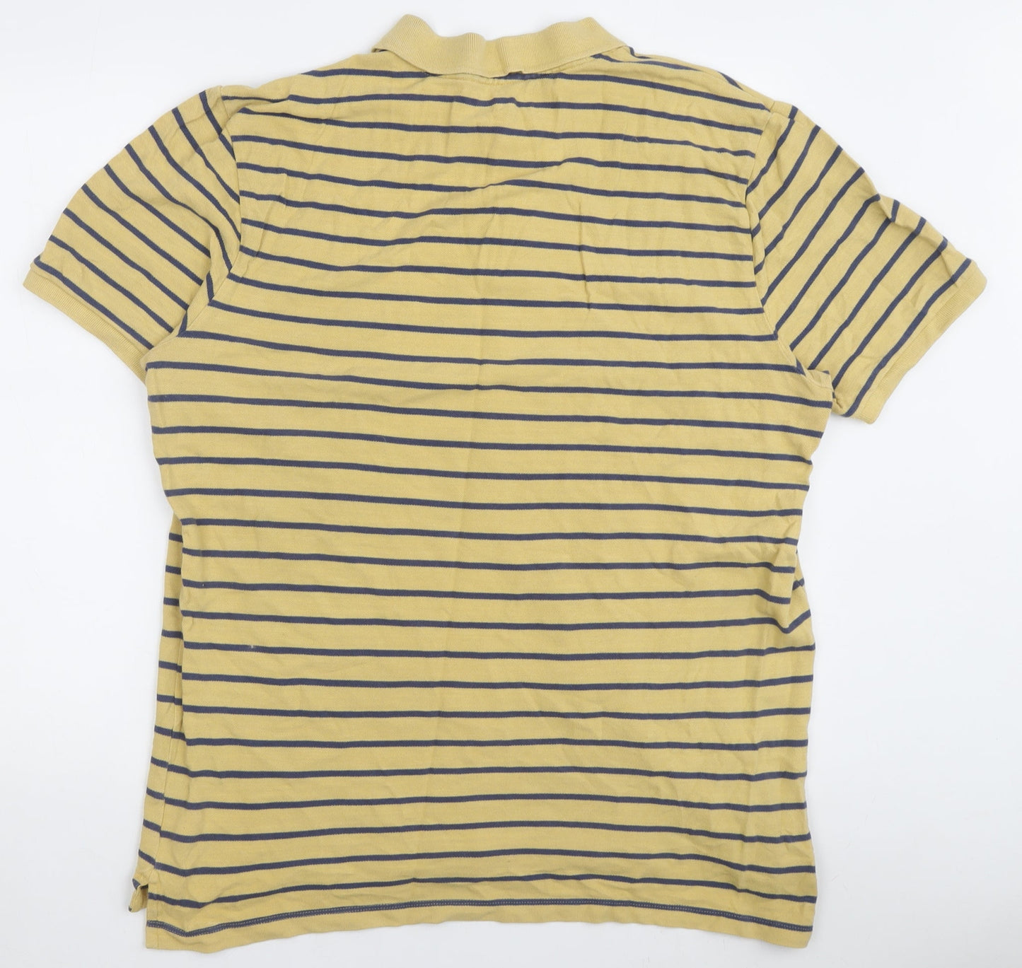 GAP Men's Beige Striped Cotton Polo XL Casual