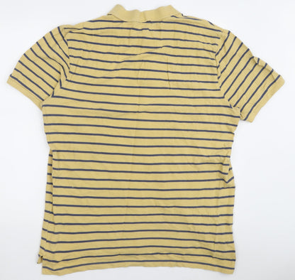 GAP Men's Beige Striped Cotton Polo XL Casual