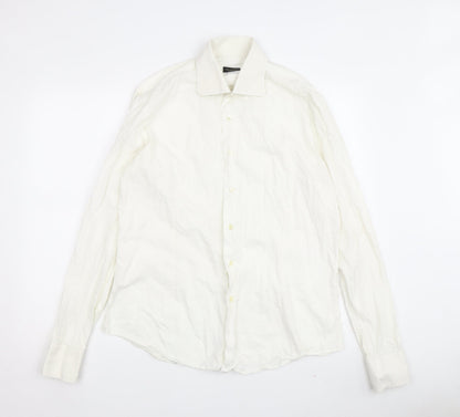 Valentino Roma Men's White Slim Fit Dress Shirt 42