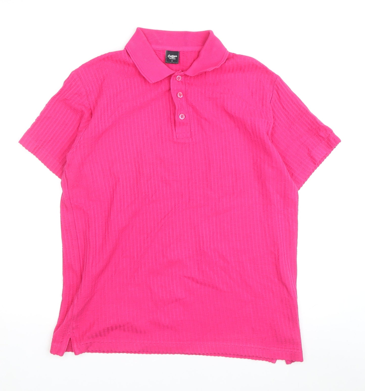 Womens UK Size S Cotton Traders Pink Basic Polo
