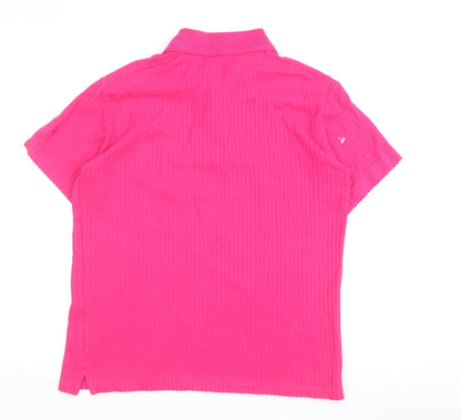 Womens UK Size S Cotton Traders Pink Basic Polo