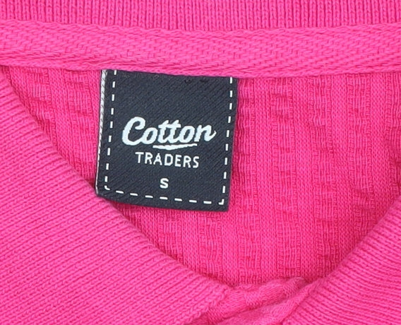 Womens UK Size S Cotton Traders Pink Basic Polo