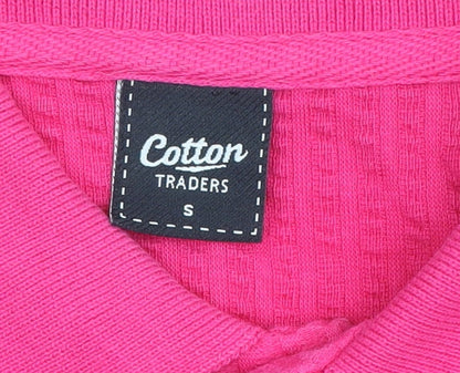 Womens UK Size S Cotton Traders Pink Basic Polo