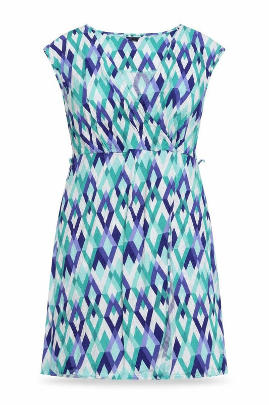 Front view of Principles Women's Geometric Viscose Cap Sleeve Dress
