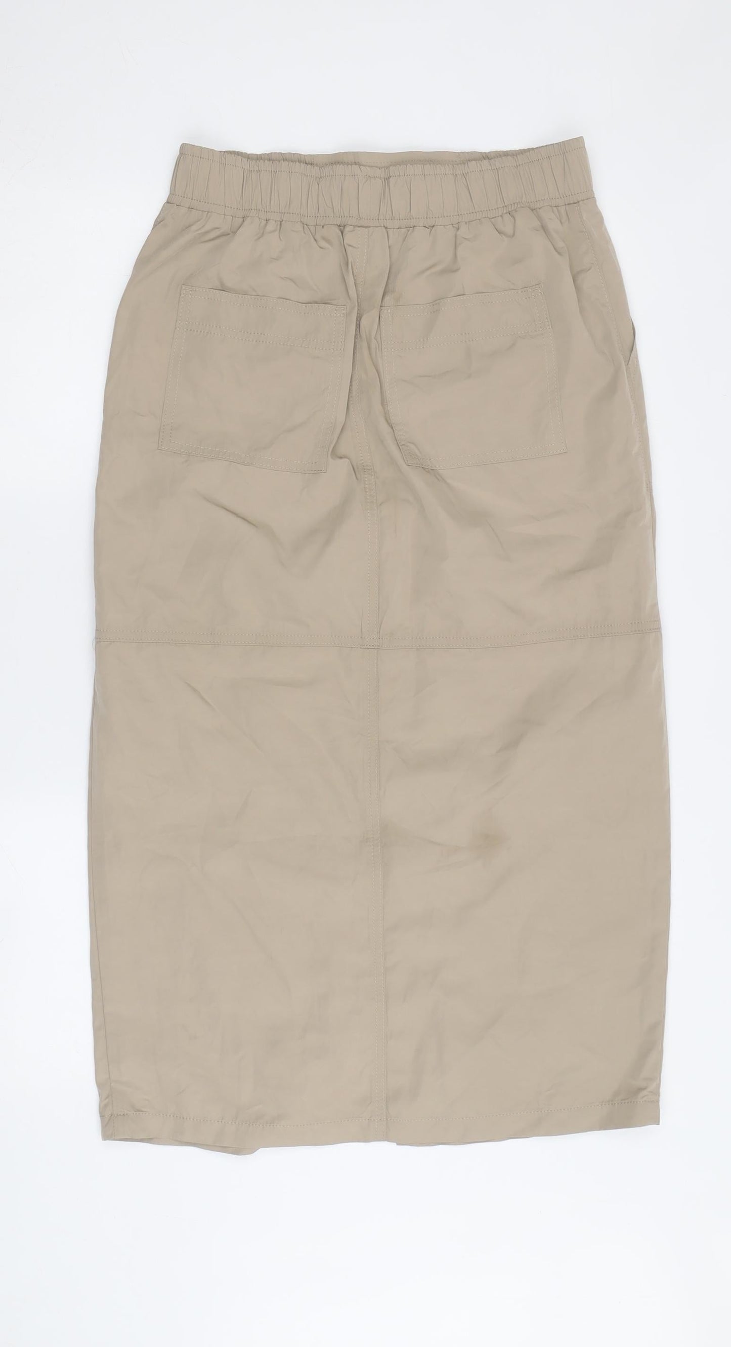 ASOS Women's Beige Midi Straight Skirt with Buckle