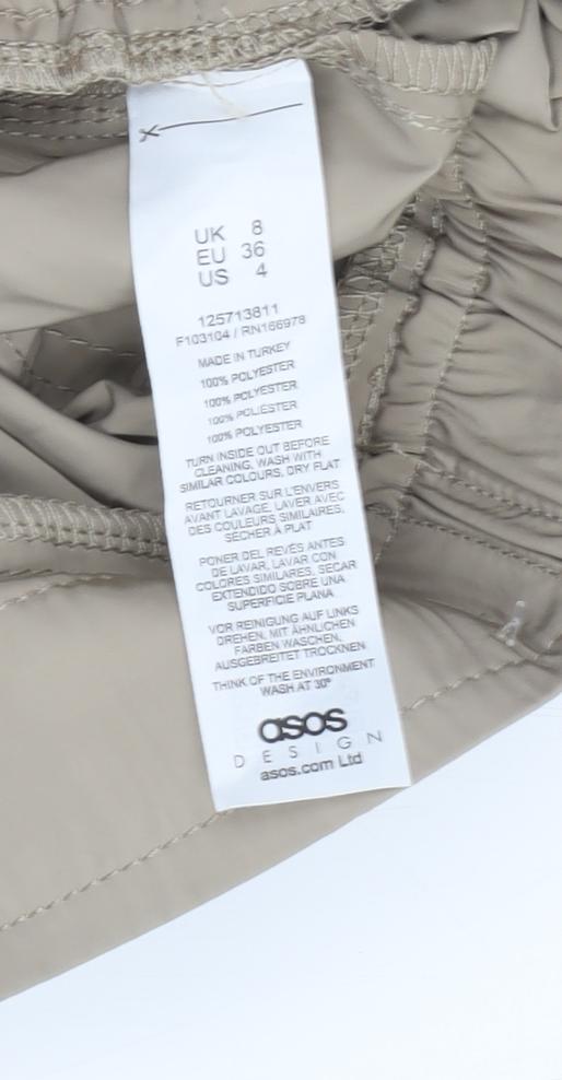 ASOS Women's Beige Midi Straight Skirt with Buckle