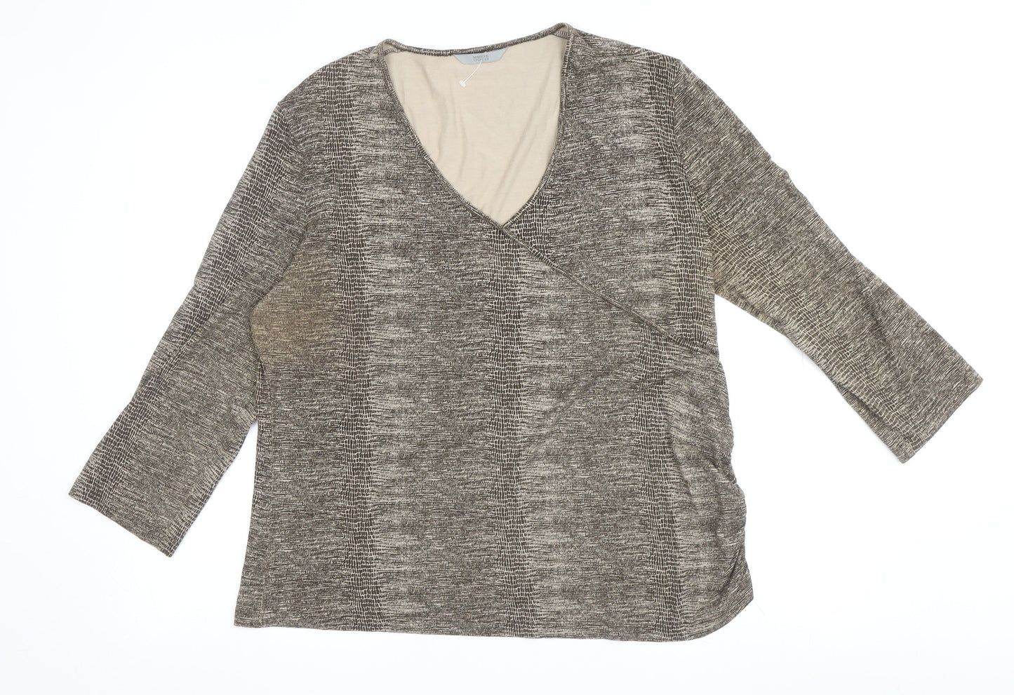 Womens UK Size 18 Marks and Spencer Brown Wrap Blouse