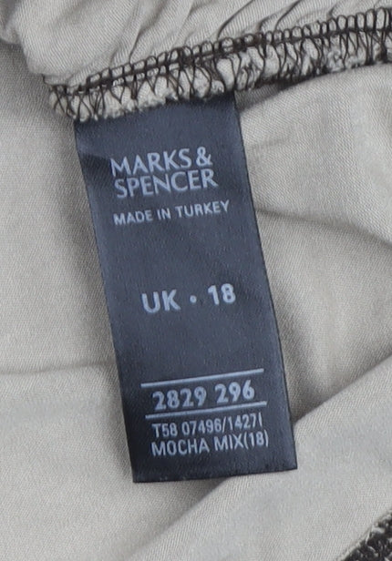 Womens UK Size 18 Marks and Spencer Brown Wrap Blouse