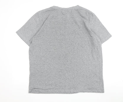 SELECTED HOMME Men's Grey Geometric 2XL T-Shirt