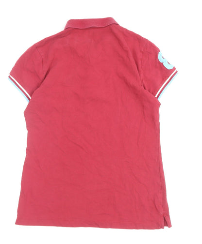 Giordano Women's Red Polo Short Sleeve Classic Tee