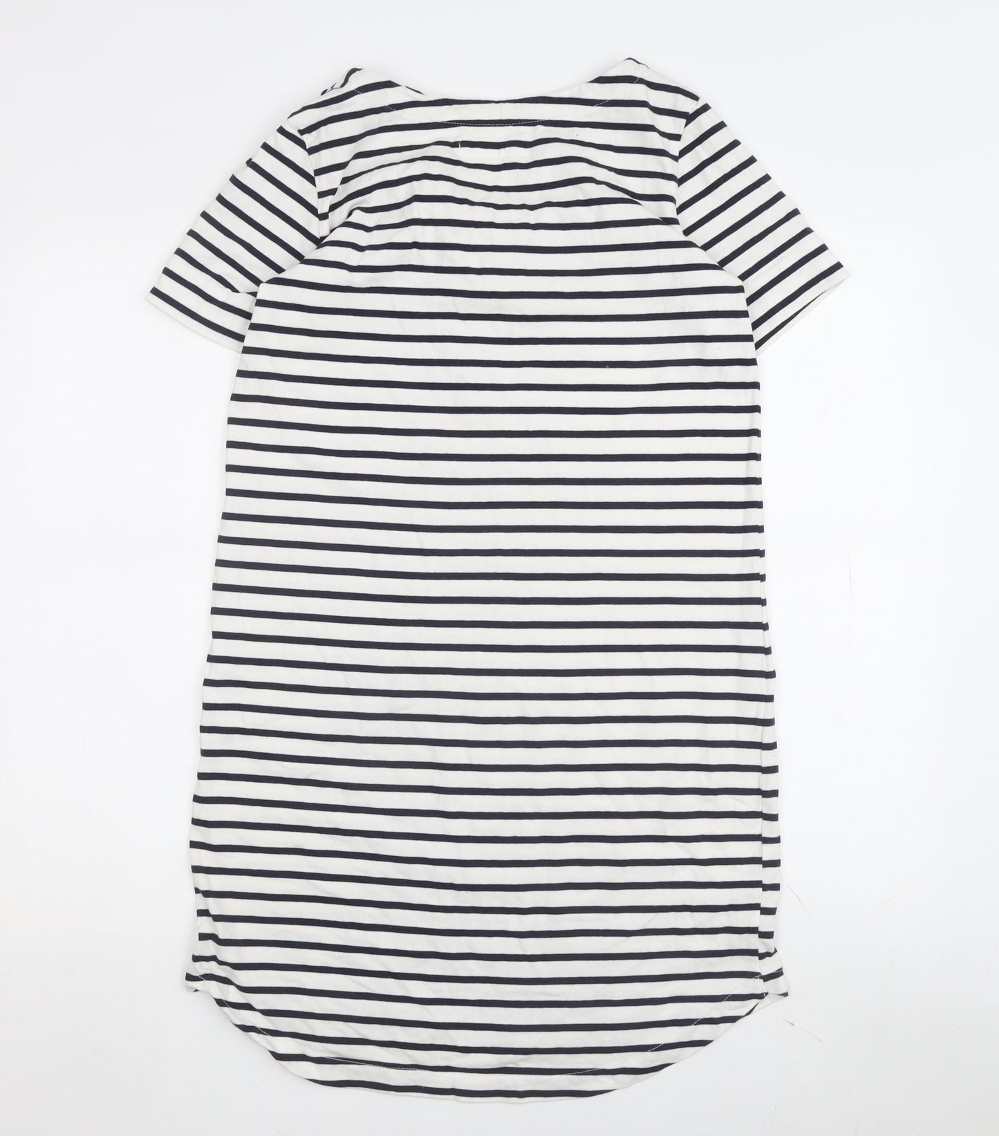 L.O.G.G. Women's White Striped XS T-Shirt Dress