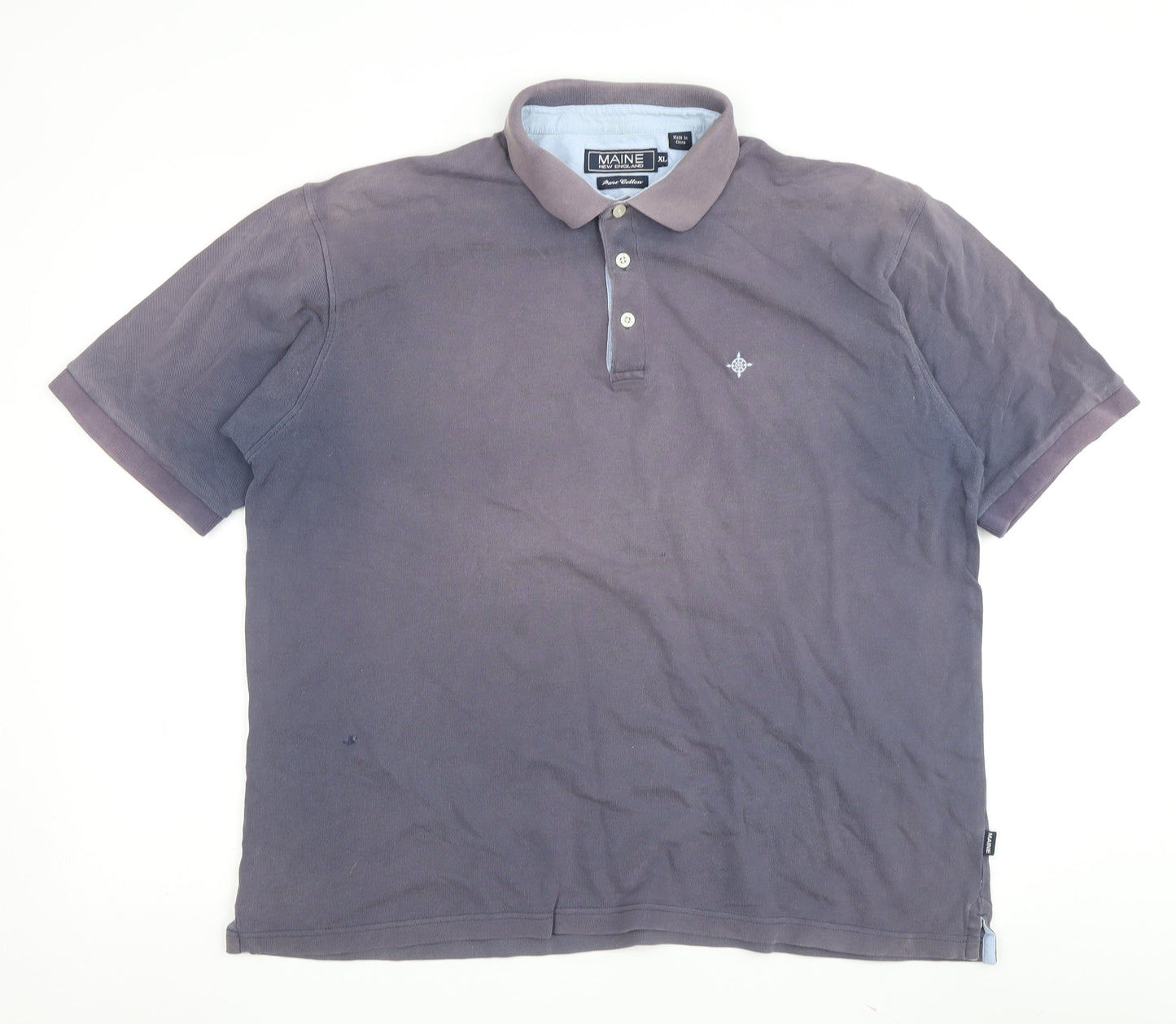 Maine New England Men's Grey XL Cotton Polo Shirt