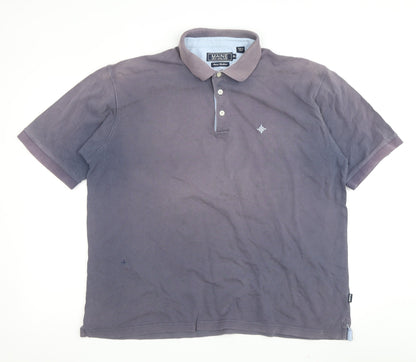 Maine New England Men's Grey XL Cotton Polo Shirt