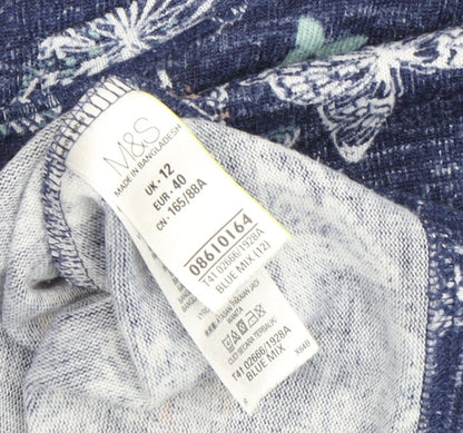 Womens UK Size 12 Marks and Spencer Blue Basic Blouse