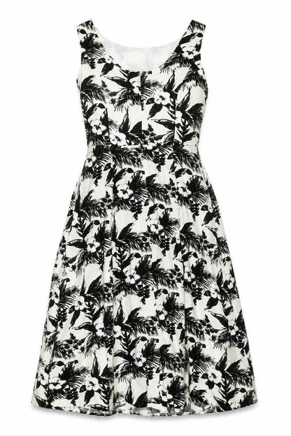 Oasis Women's Black & White Floral A-Line Dress Size 10