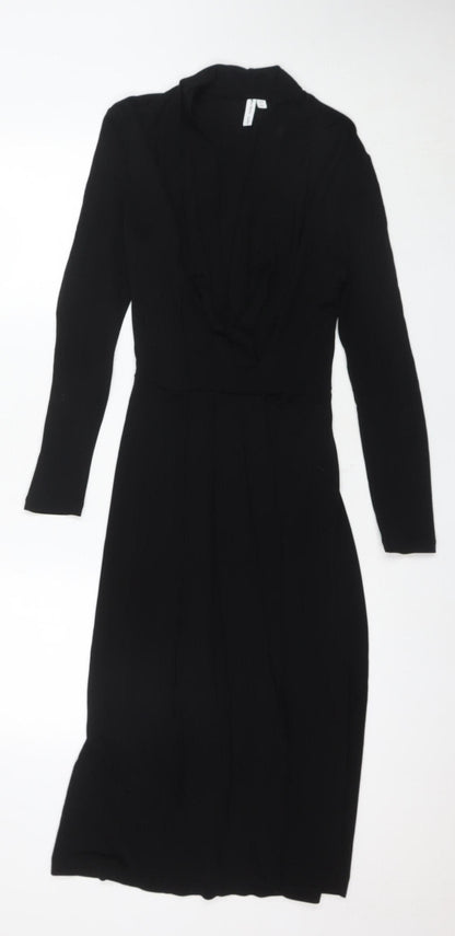 & Other Stories Women's Black Bodycon Midi Dress Size 8