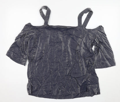 Next Women's Grey Off Shoulder Top, Size 18