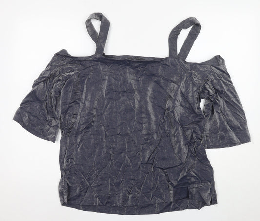 Next Women's Grey Off Shoulder Top, Size 18