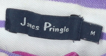 James Pringle Men's Purple Striped Polo M
