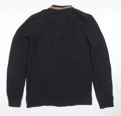Next Men's Black Long Sleeve Polo Shirt M