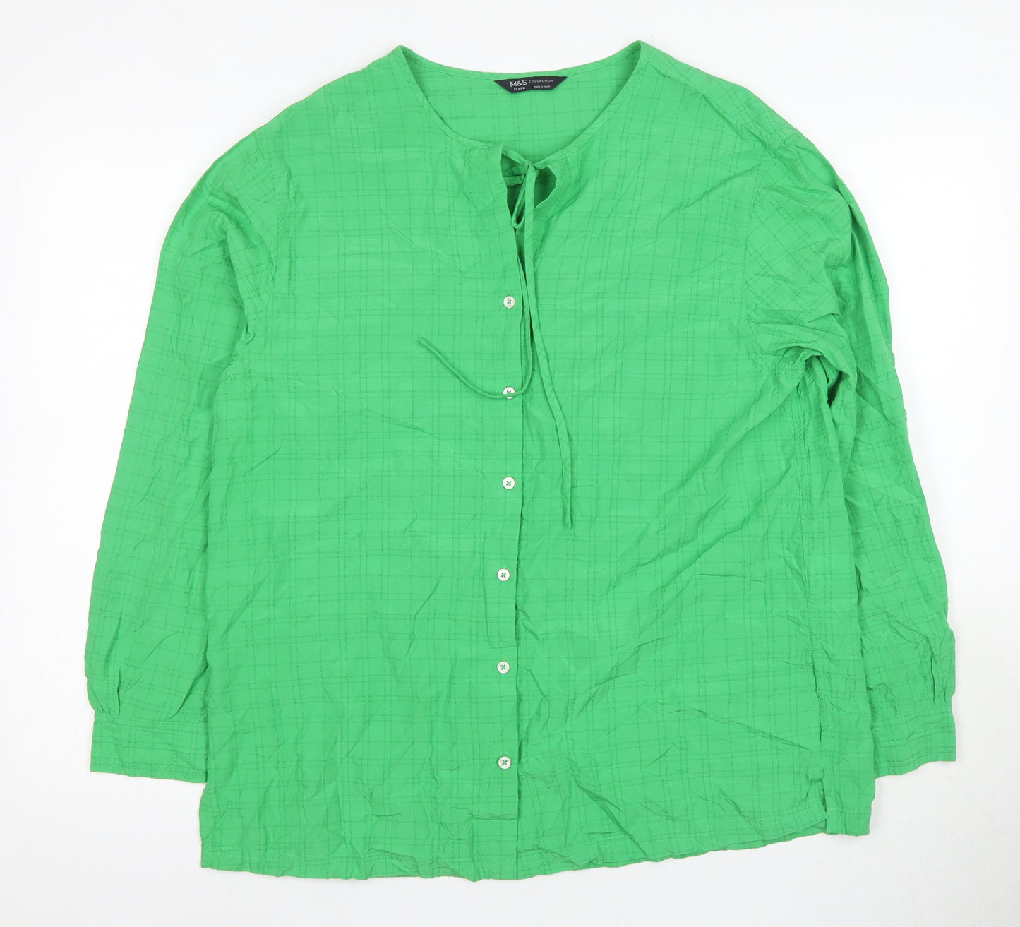 Womens UK Size 12 Marks and Spencer Green Basic Blouse