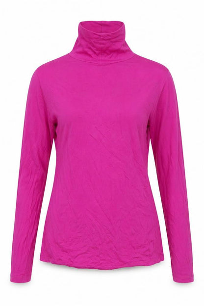 Lands' End Women's Pink S High Neck Long Sleeve Top