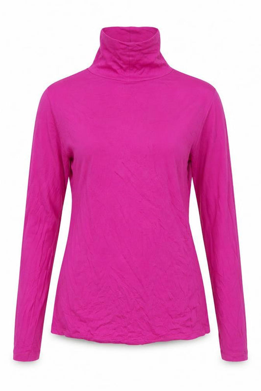 Lands' End Women's Pink S High Neck Long Sleeve Top