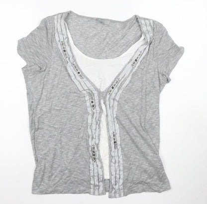 Womens UK Size 16 Marks and Spencer Grey Basic T-Shirt