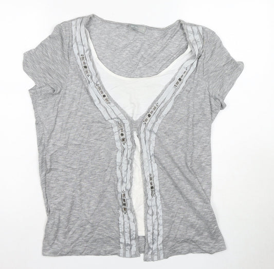 Womens UK Size 16 Marks and Spencer Grey Basic T-Shirt