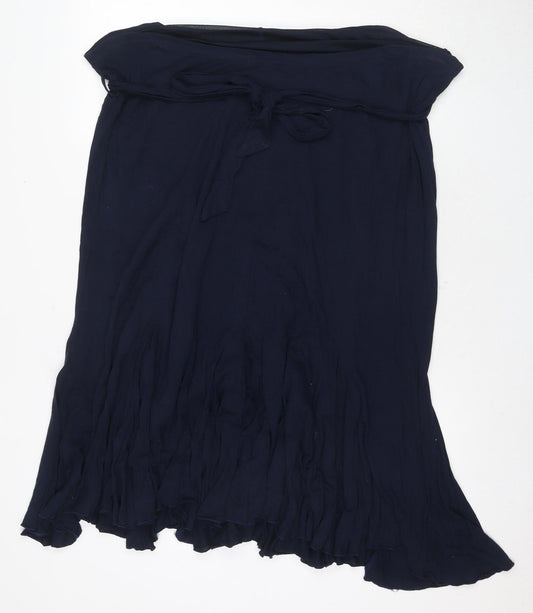 M&Co Women's Plus Size Blue Flare Skirt