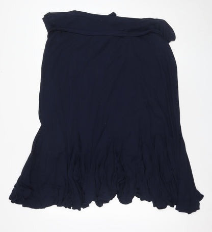 M&Co Women's Plus Size Blue Flare Skirt
