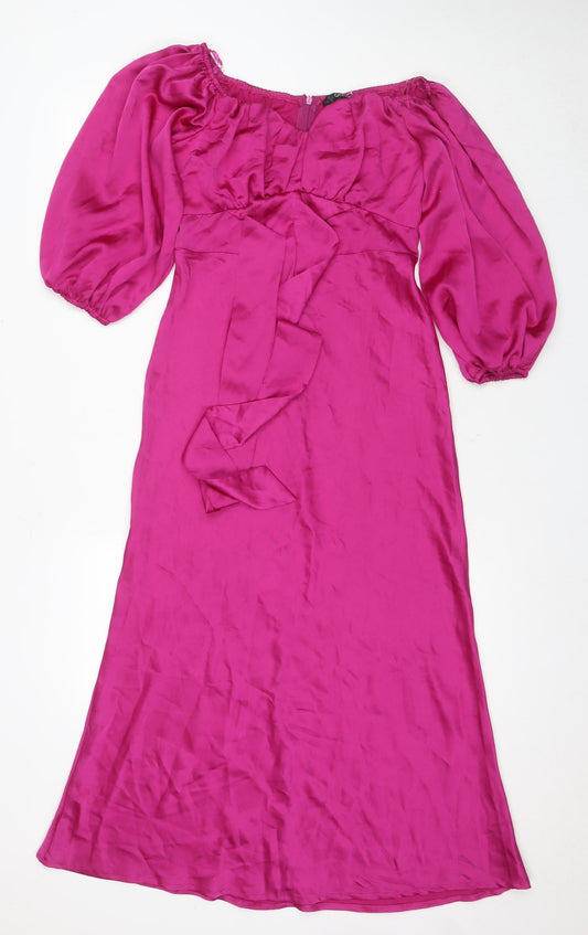 Quiz Women's Pink Long Shift Dress Size 10
