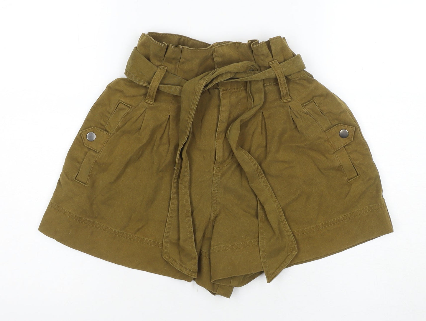 Topshop Women’s Brown Paperbag Shorts Size 8