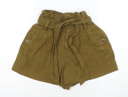 Topshop Women’s Brown Paperbag Shorts Size 8