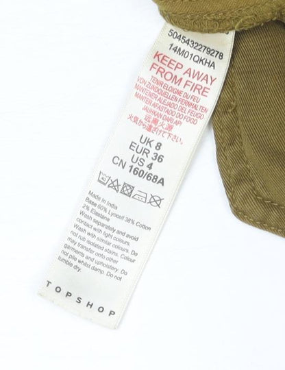 Topshop Women’s Brown Paperbag Shorts Size 8