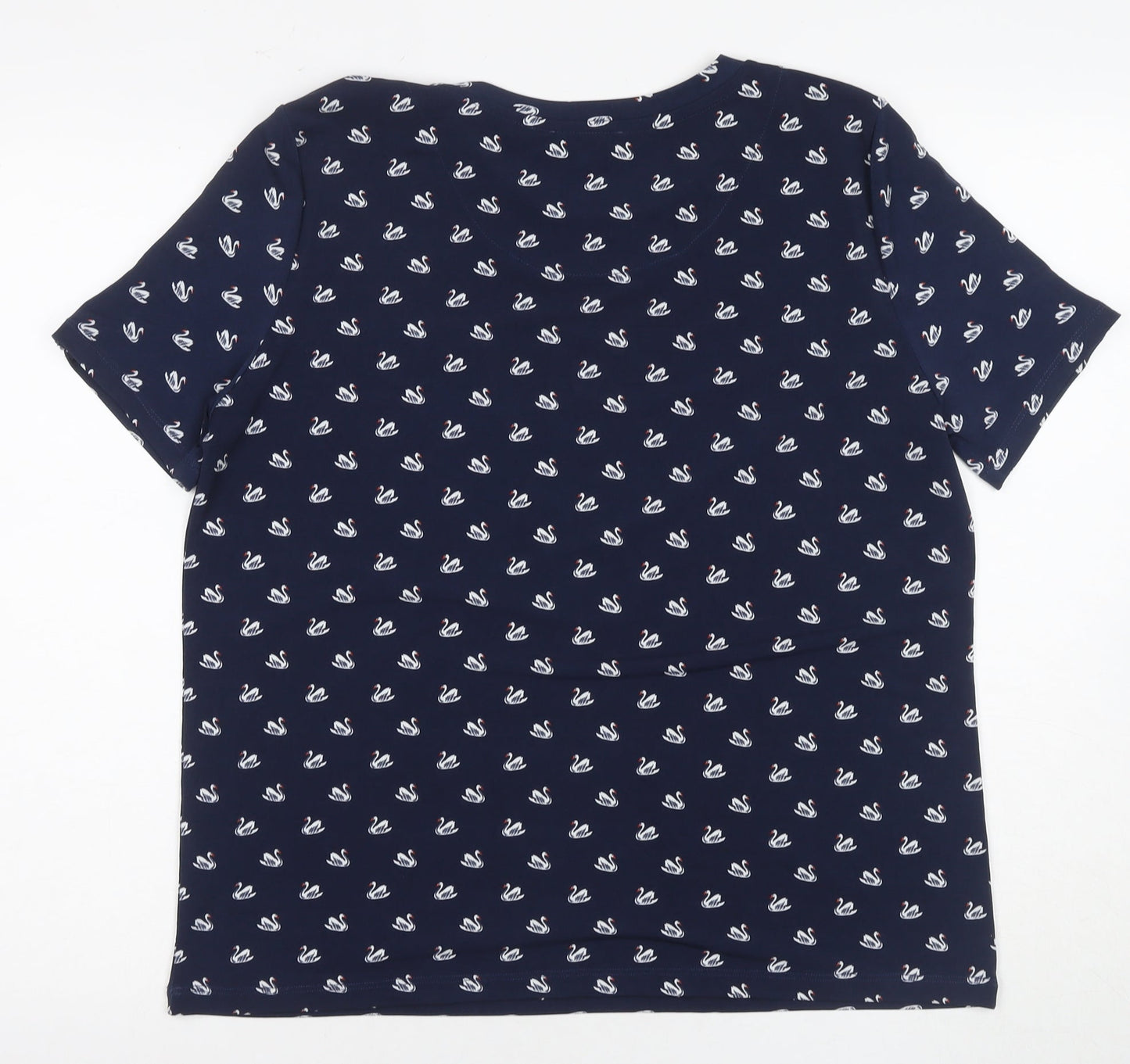 Womens UK Size 14 Warehouse Blue Basic T-Shirt