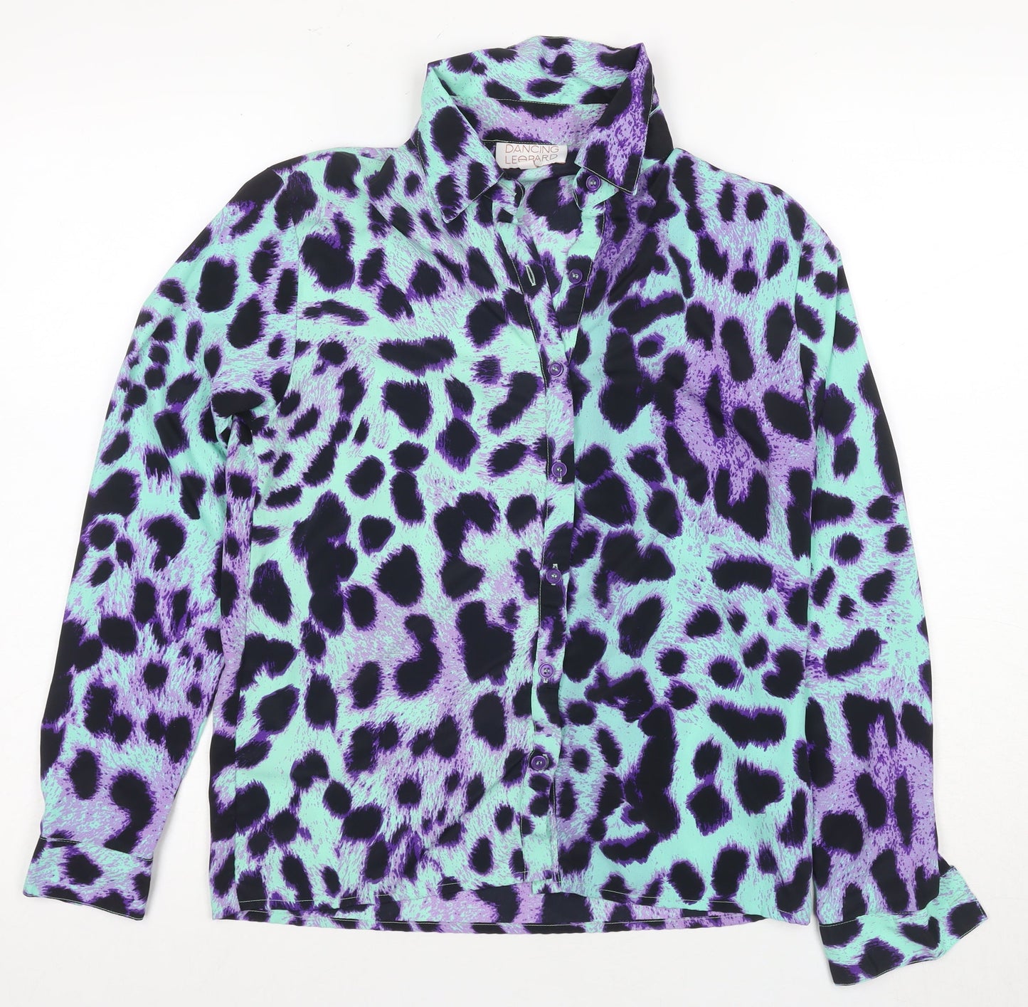 Womens UK Size 8 Dancing Leopard Multicoloured  Button-Up