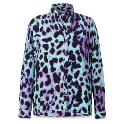 Womens UK Size 8 Dancing Leopard Multicoloured  Button-Up