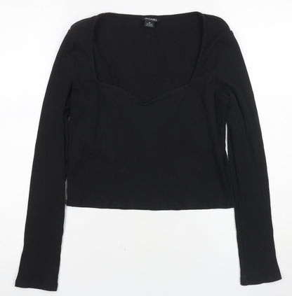Womens UK Size M Monki Black Cropped Blouse