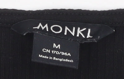 Womens UK Size M Monki Black Cropped Blouse