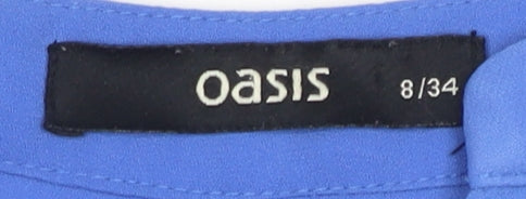 Womens UK Size 8 Oasis Blue Basic Blouse