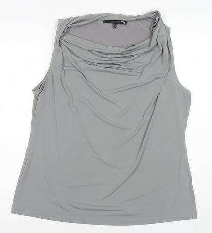 Marc New York Women's Grey Sleeveless Cowl Neck Top XL